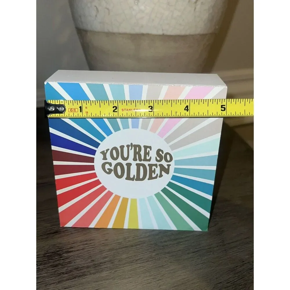 YOU’RE SO GOLDEN Wooden Rainbow College Dorm Room Decor Shelf Wall Frame